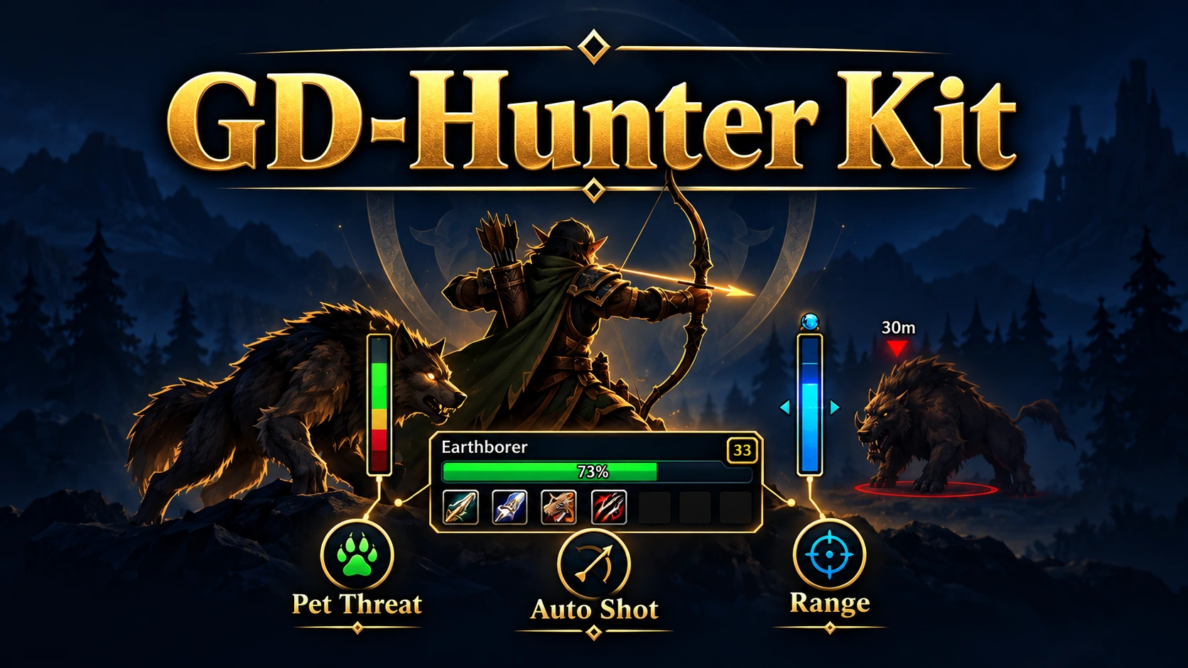 GD-Hunter Kit Auto Shot, range, and pet threat indicators
